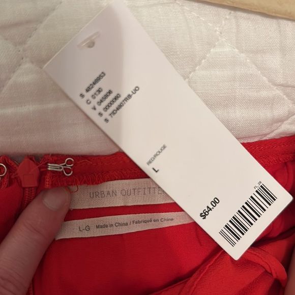 NWT Urban Outfitters Red Babydoll Dress Size L - Picture 14 of 15